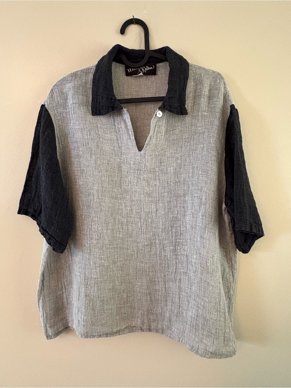 Two-Tone Linen Polo Shirt - Vintage Hino & Malee - Picture 6 of 6